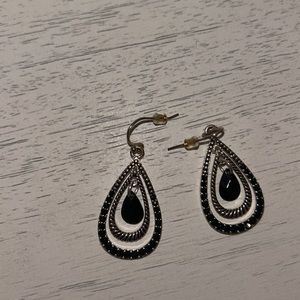 Silver and black earrings